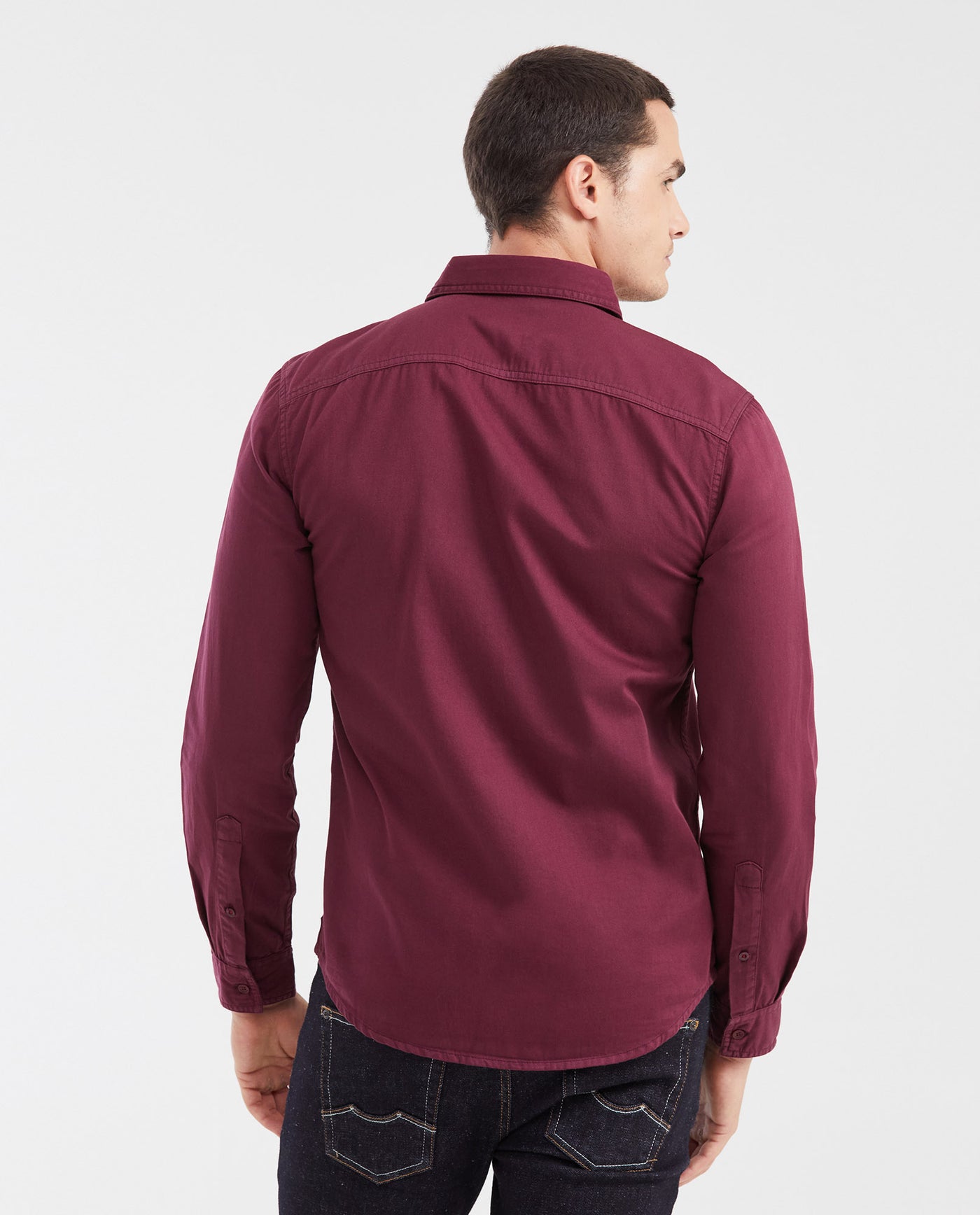 Men's Slim Fit Cotton Twill Long-Sleeve Dress Shirt 612G022 - 5