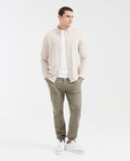Men's Slim Fit Cotton Diagonal-Weave Button-Down Dress Shirt - 2
