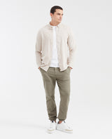 Men's Slim Fit Cotton Diagonal-Weave Button-Down Dress Shirt - 2