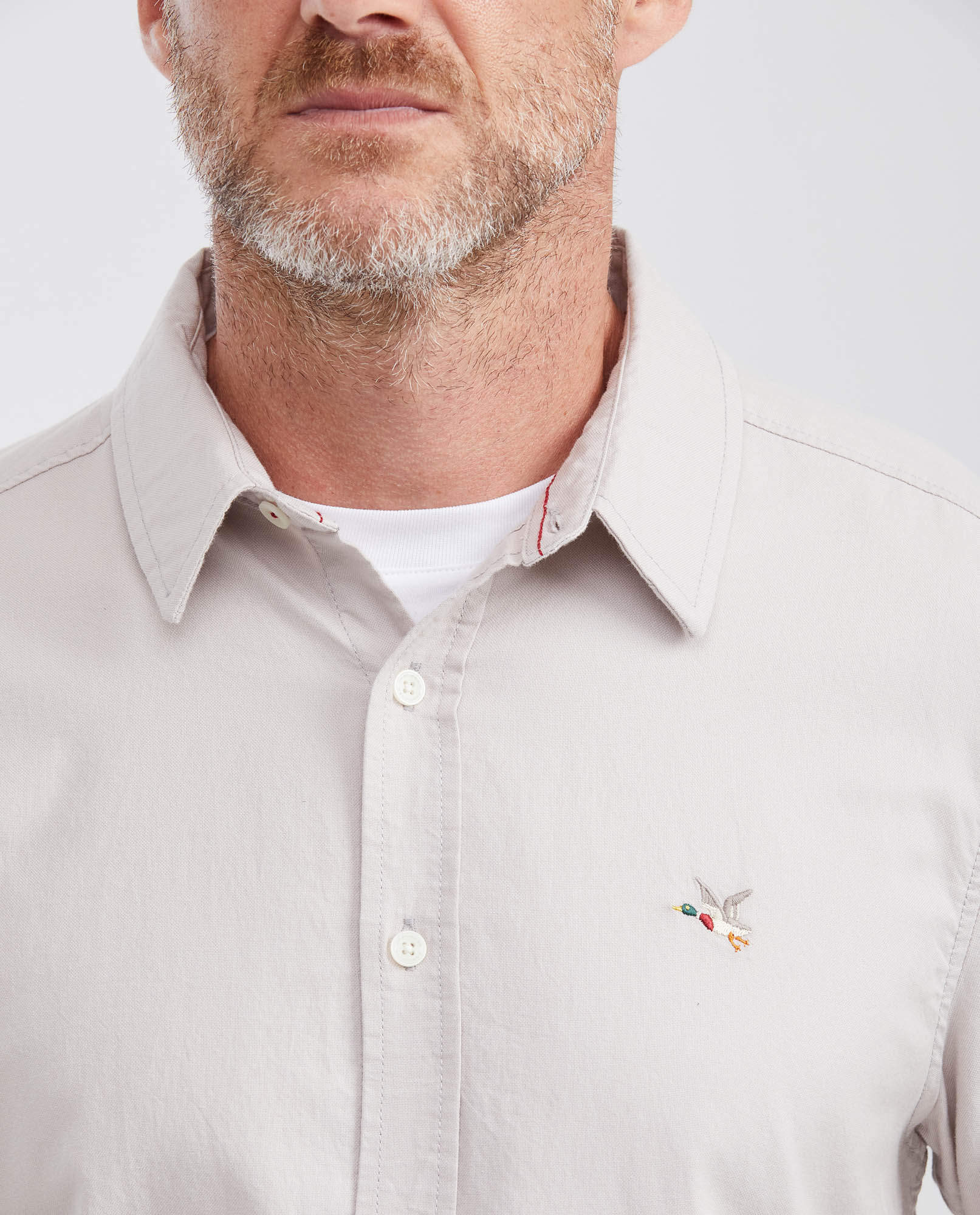 Camisa Slim Fit Manga Corta en Oxford 100% Algodón para Hombre - Raw 63_612G026_CRU154502_4