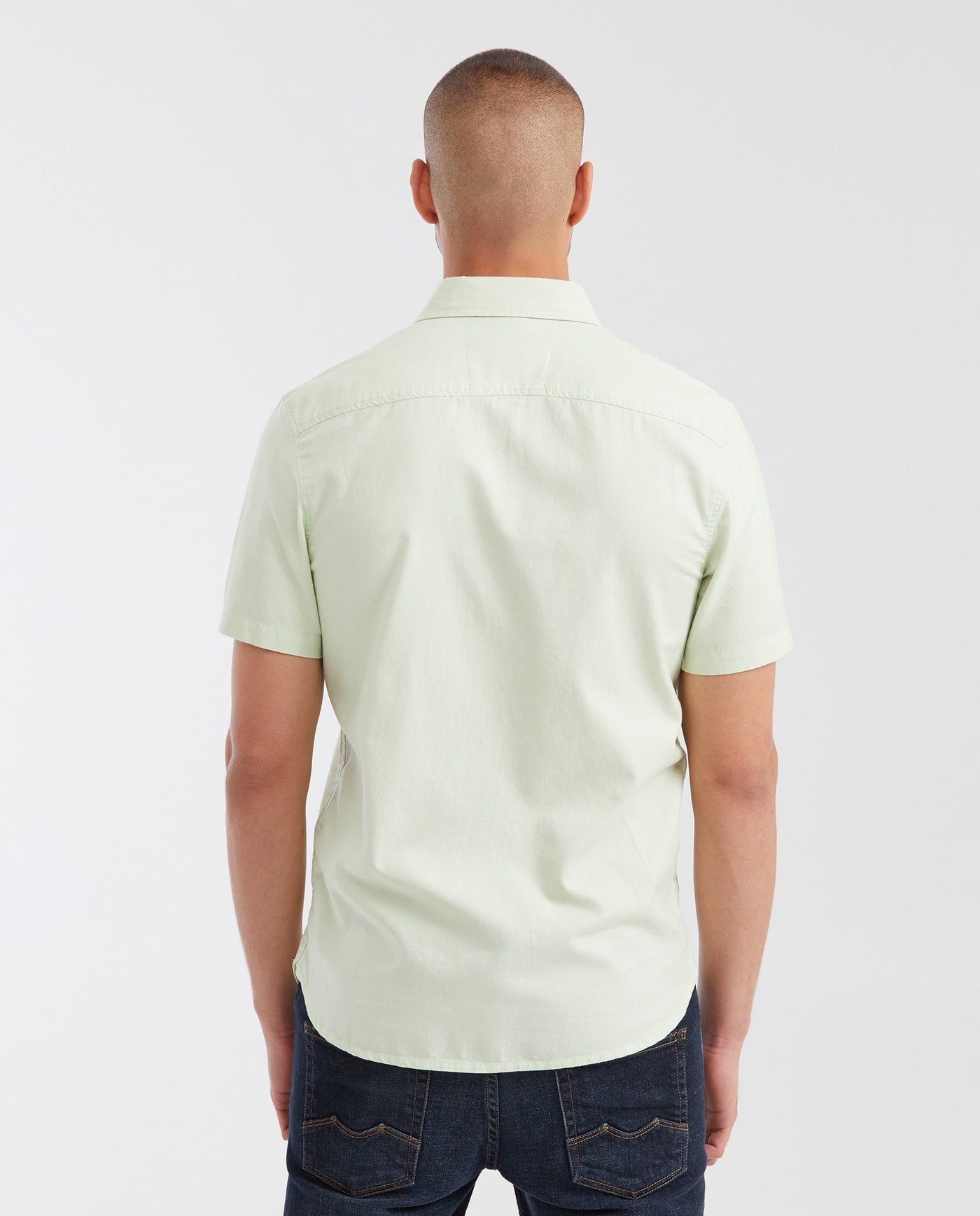 Camisa Slim Fit Manga Corta en Oxford 100% Algodón para Hombre - Green 63_612G026_VER140114_5