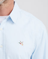 Slim Fit Long Sleeve Shirt in 100% Cotton Oxford with Smart Influence for Men - Blue 612G027 - 1