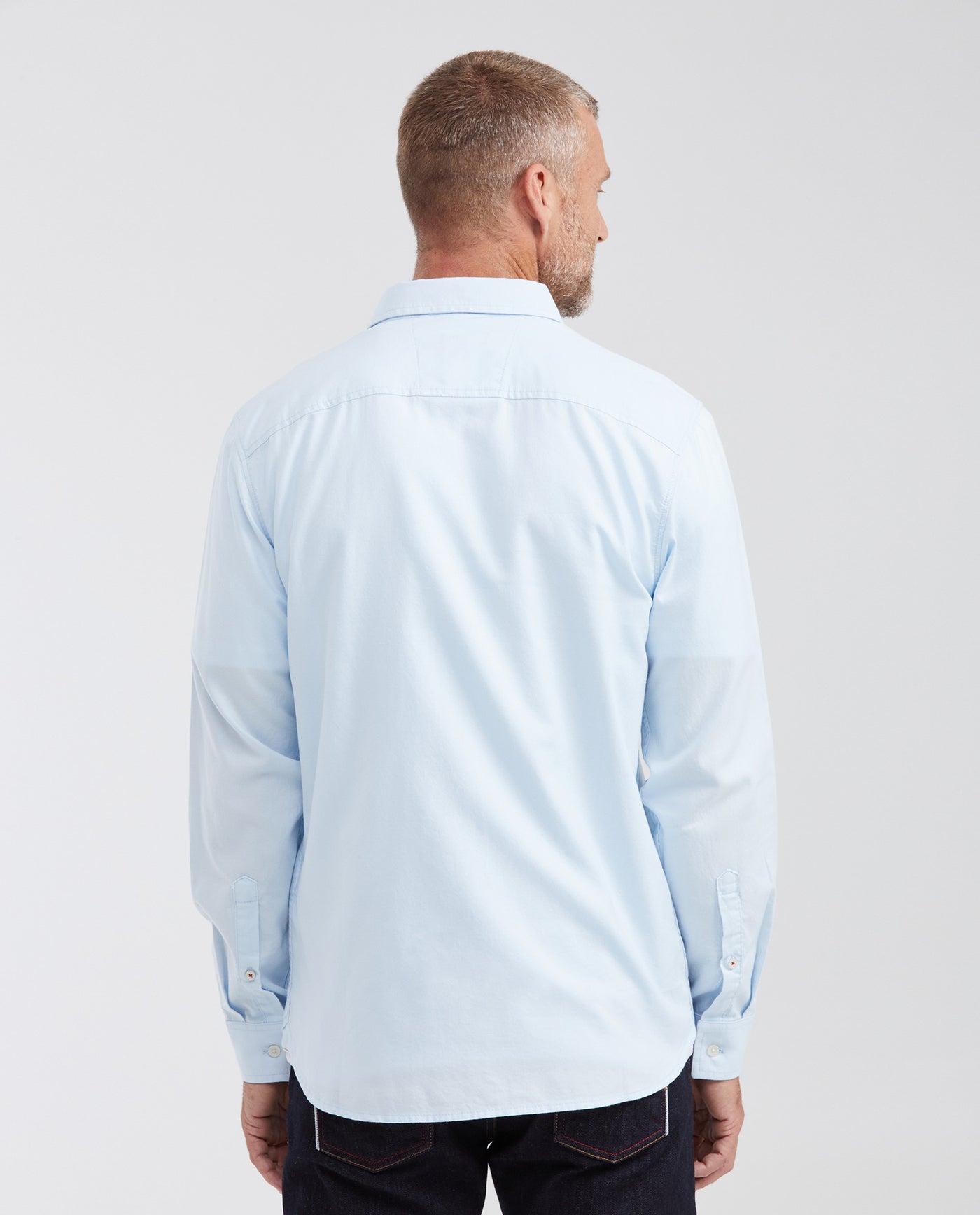 Slim Fit Long Sleeve Shirt in 100% Cotton Oxford with Smart Influence for Men - Blue 612G027 - 6