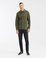 Slim Fit Long Sleeve Shirt in 100% Cotton Oxford with Smart Influence for Men - Green 612G027 - 2