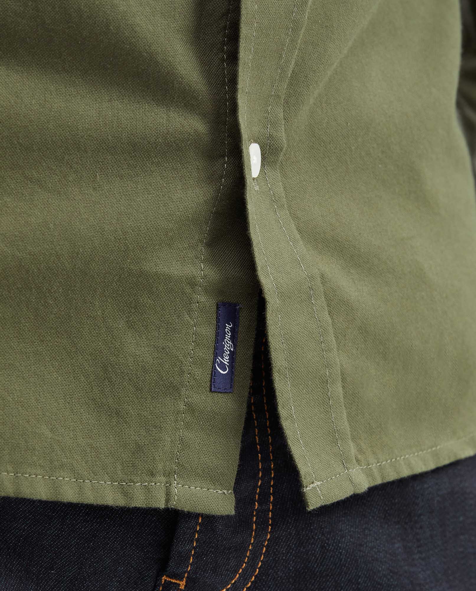 Slim Fit Long Sleeve Shirt in 100% Cotton Oxford with Smart Influence for Men - Green 612G027 - 3
