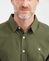 Slim Fit Long Sleeve Shirt in 100% Cotton Oxford with Smart Influence for Men - Green 612G027 - 4