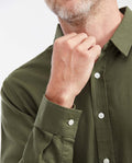 Slim Fit Long Sleeve Shirt in 100% Cotton Oxford with Smart Influence for Men - Green 612G027 - 5