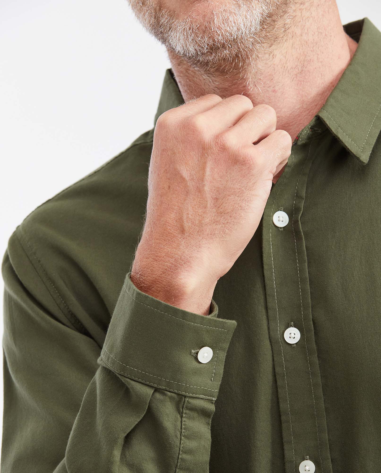 Slim Fit Long Sleeve Shirt in 100% Cotton Oxford with Smart Influence for Men - Green 612G027 - 5