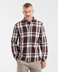 Men's Short Sleeve Slim Fit Plaid Shirt - Red 612G035 - 1