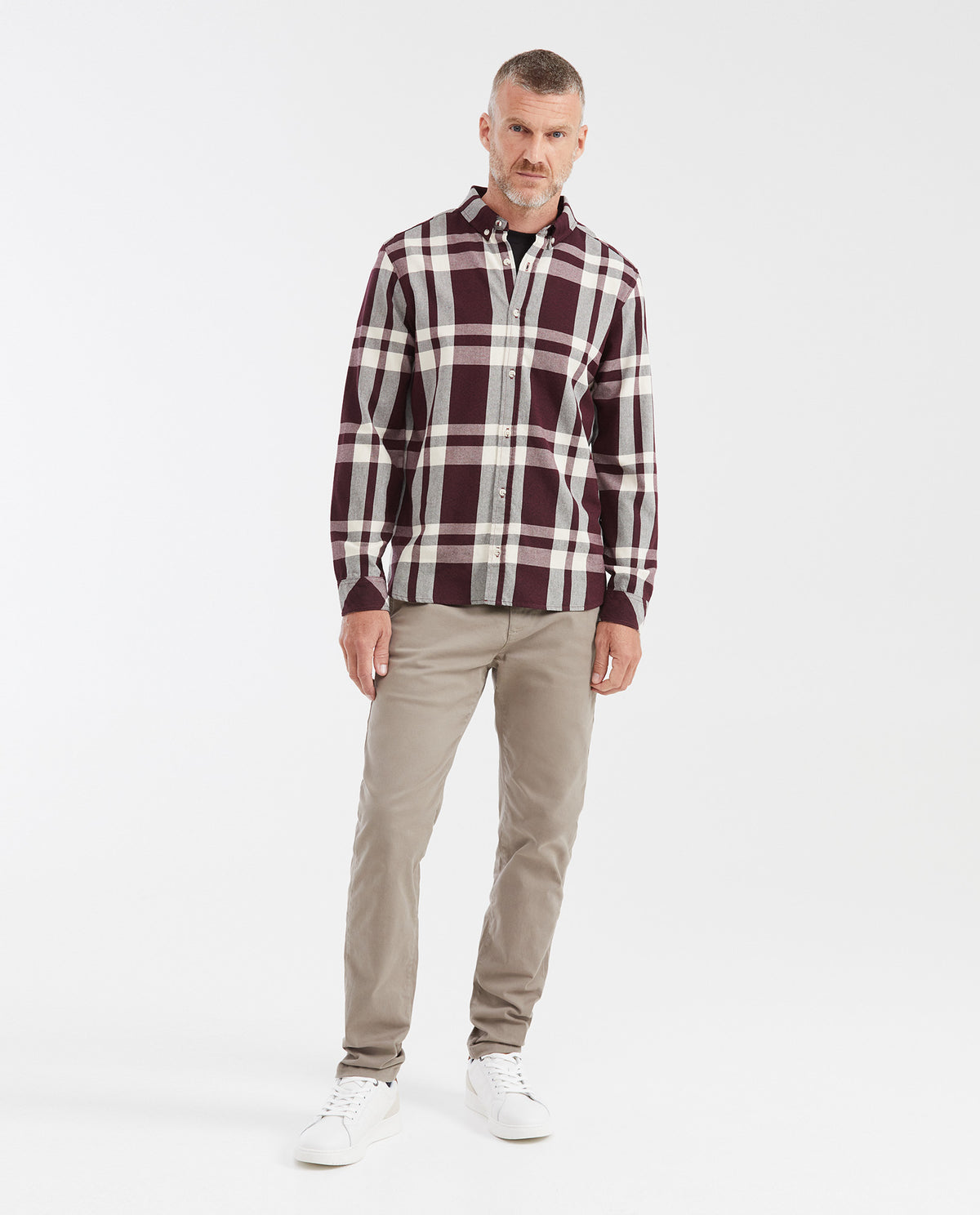 Men's Short Sleeve Slim Fit Plaid Shirt - Red 612G035 - 2