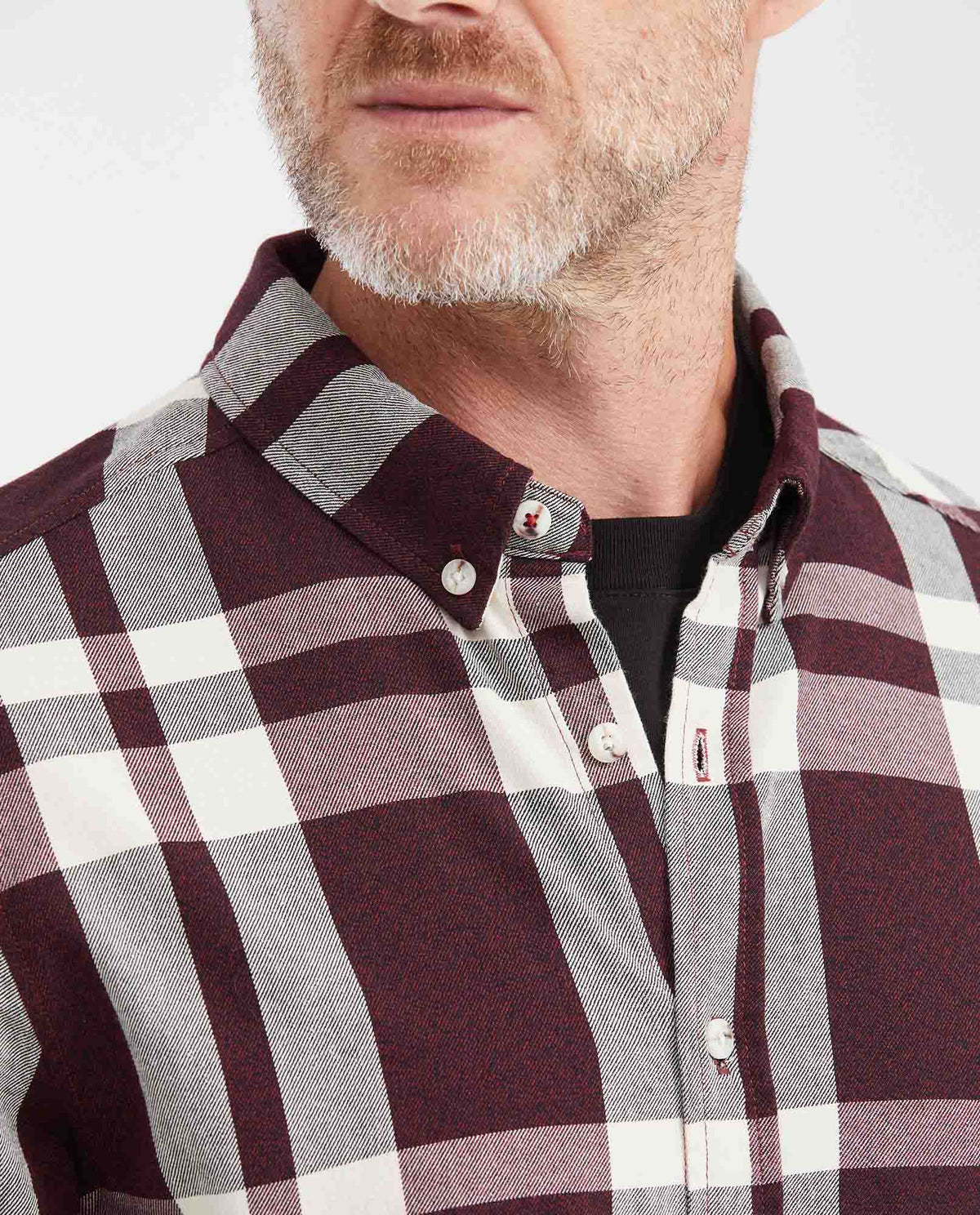 Men's Short Sleeve Slim Fit Plaid Shirt - Red 612G035 - 3