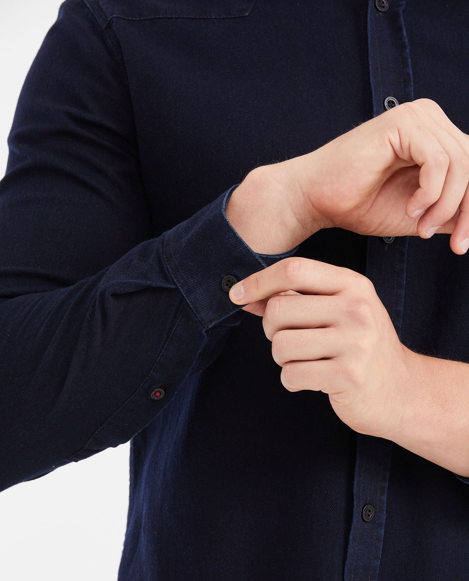 Men's Slim Fit Western-Detail Cotton Denim Long-Sleeve Shirt 612G045 - 4