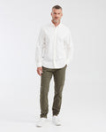 Slim Fit Long Sleeve 100% Cotton Shirt for Men - White 612G050 - 2