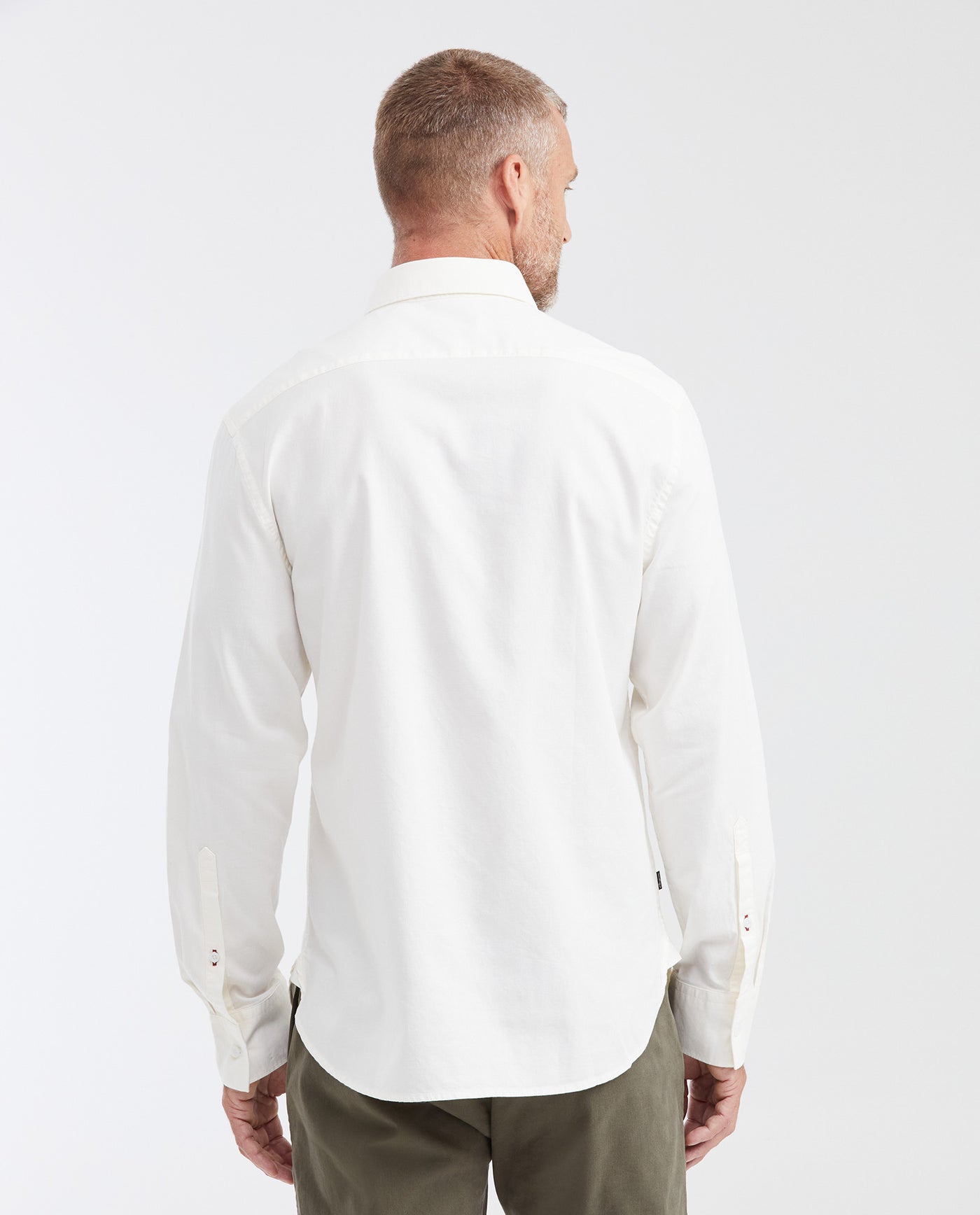 Slim Fit Long Sleeve 100% Cotton Shirt for Men - White 612G050 - 4