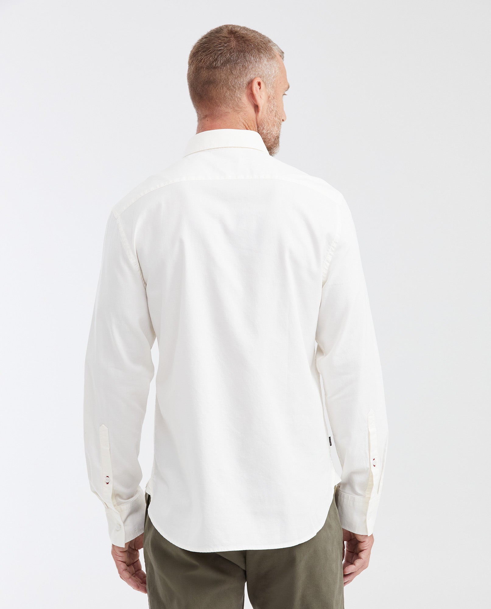 Slim Fit Long Sleeve 100% Cotton Shirt for Men - White 612G050 - 4