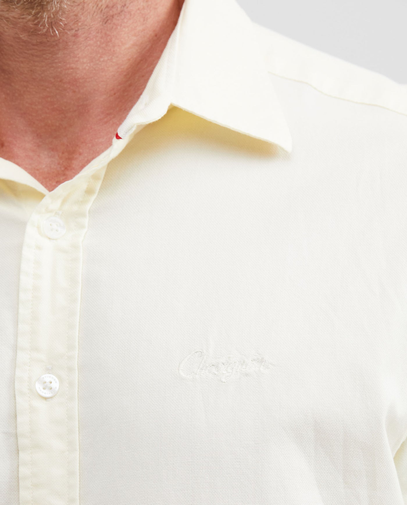 Slim Fit Short Sleeve 100% Cotton Shirt for Men - Yellow 612G051 - 4