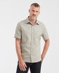 Slim Fit Short Sleeve 100% Cotton Shirt for Men - Gray 612G051 - 1
