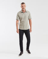 Slim Fit Short Sleeve 100% Cotton Shirt for Men - Gray 612G051 - 2