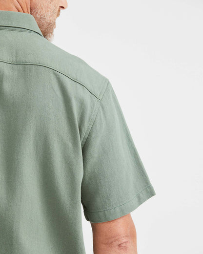 Classic fit short sleeve linen Shirt in green  Color