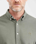 Slim Fit Long Sleeve Shirt in 100% Cotton Piqué for Men - Green 612G053 - 3