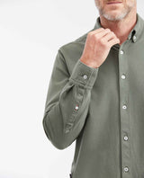 Slim Fit Long Sleeve Shirt in 100% Cotton Piqué for Men - Green 612G053 - 4