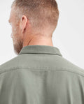 Slim Fit Long Sleeve Shirt in 100% Cotton Piqué for Men - Green 612G053 - 7
