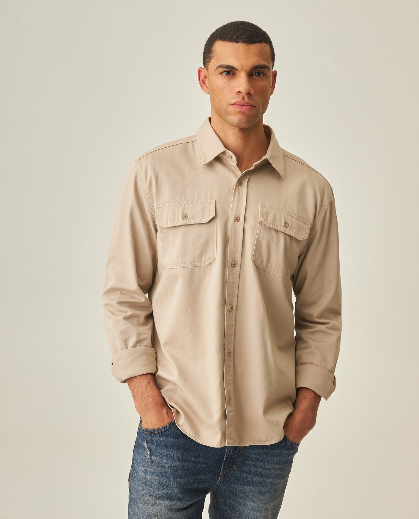Men´s Regular Fit Shirt - Beige 63_612H011_BEI161102_0