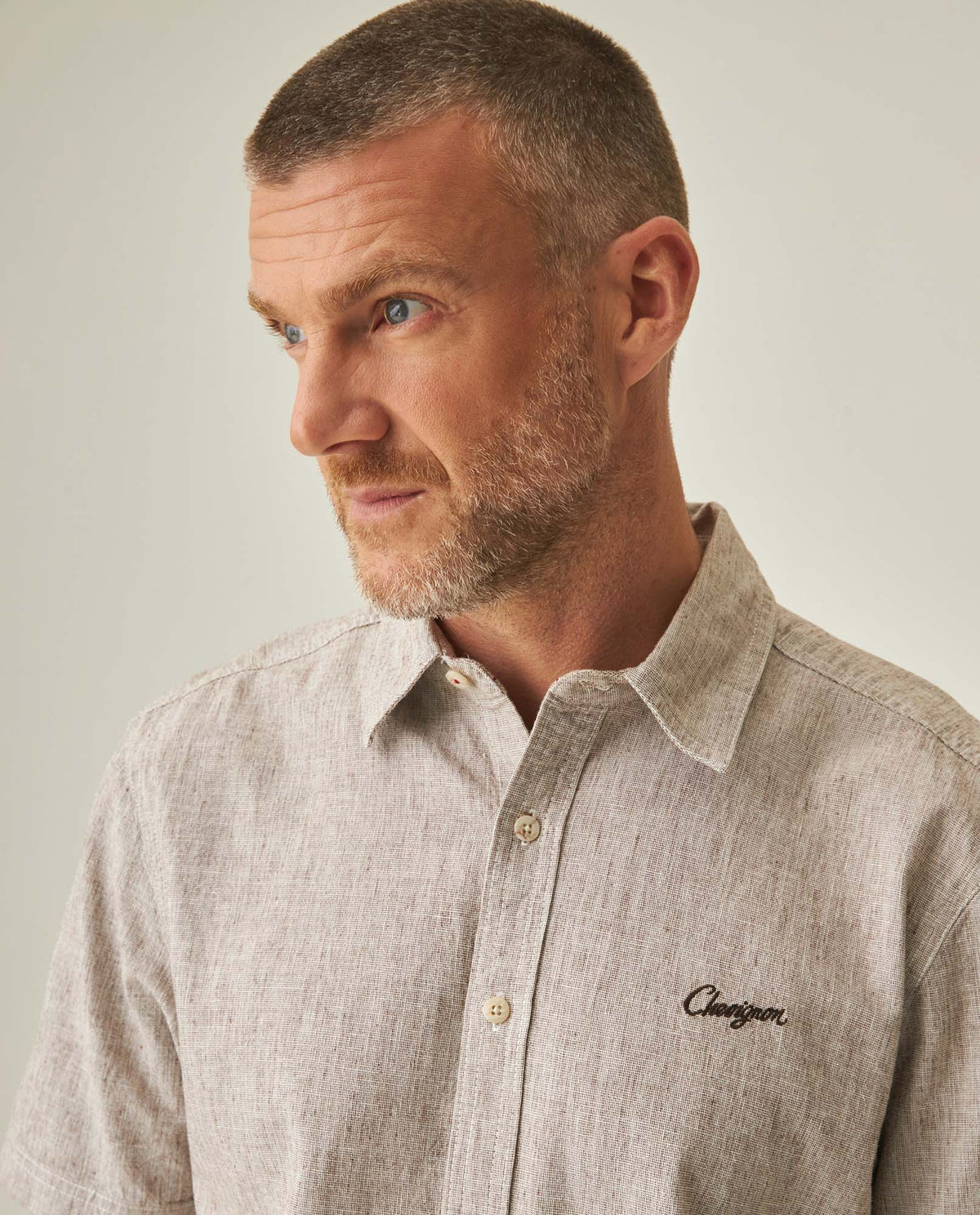 Linen Slim Fit Shirt for Men - Brown 63_612H021_CAF190916_5