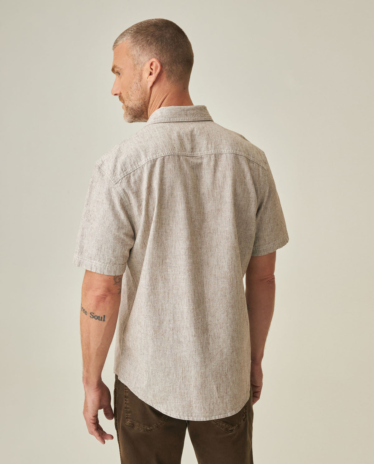 Linen Slim Fit Shirt for Men - Brown 63_612H021_CAF190916_6