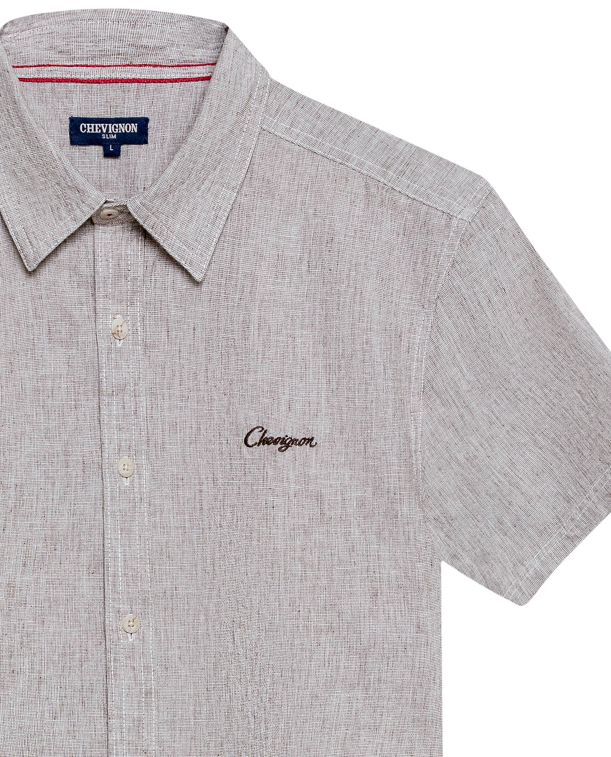 Linen Slim Fit Shirt for Men - Brown 63_612H021_CAF190916_8