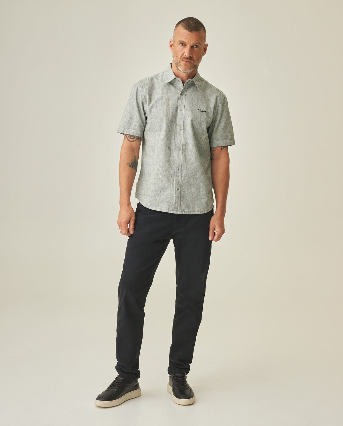 Linen Slim Fit Shirt for Men - Green 63_612H021_VER195350_3