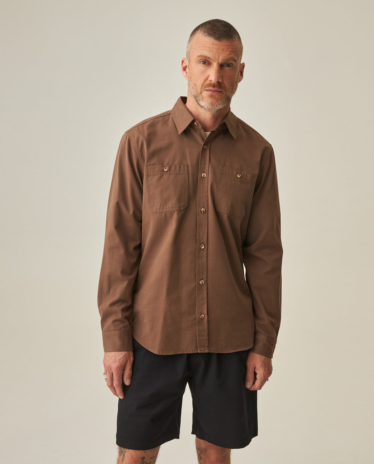 Men´s Regular Fit Shirt - Brown 63_612H025_CAF190916_0