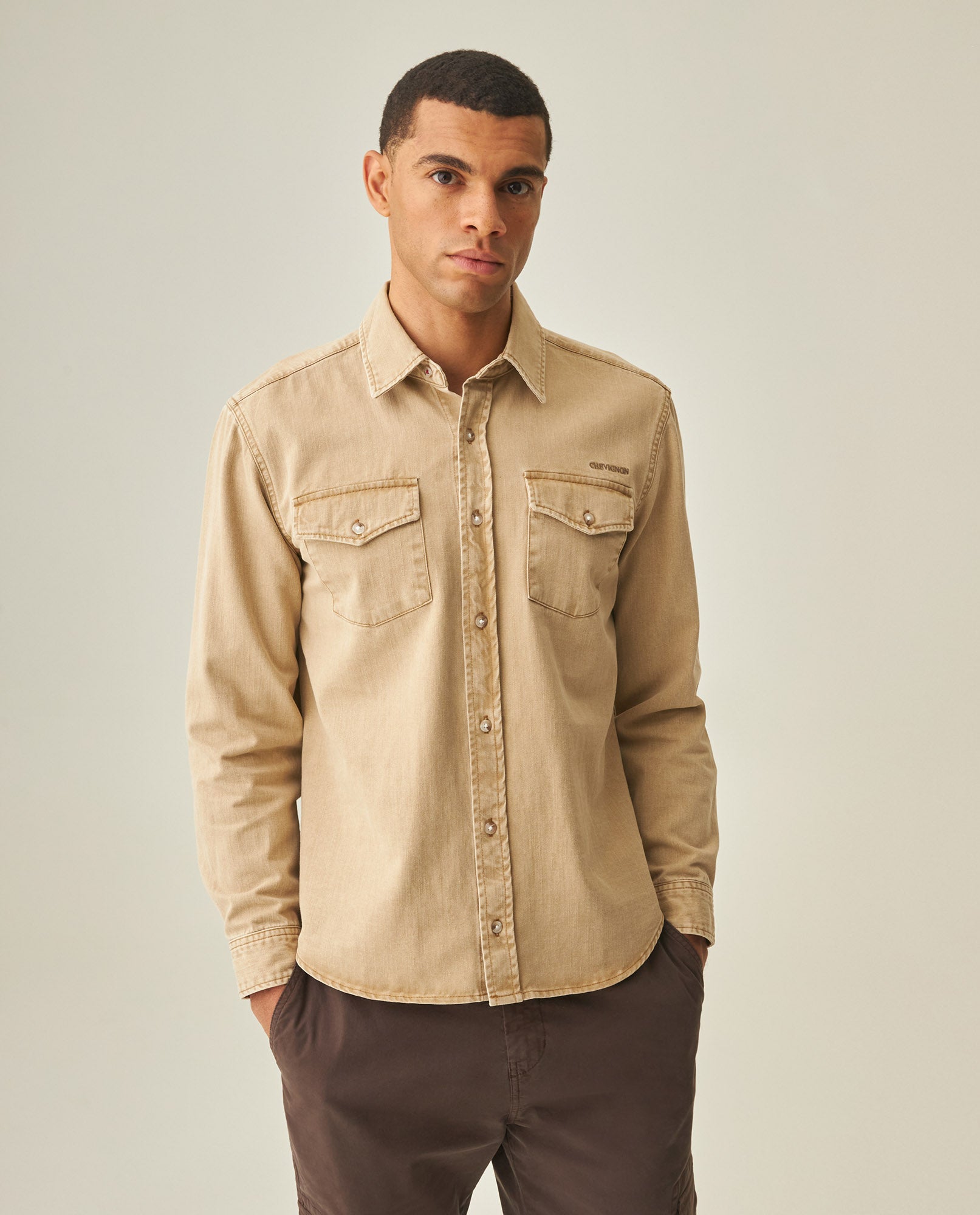 Men´s Regular Fit Shirt - Brown 63_612H032_CAF171320_0