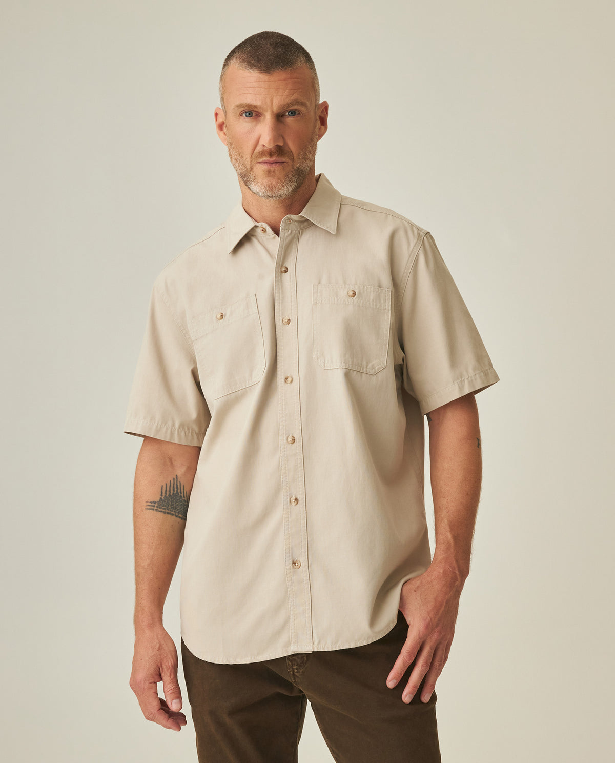 Classic Fit Shirt for Men - Beige 63_612H033_BEI161102_3