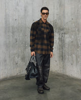Mens Oversized Plaid Shirt - Special Collection - Brown 63_612H200_CAF190840_3