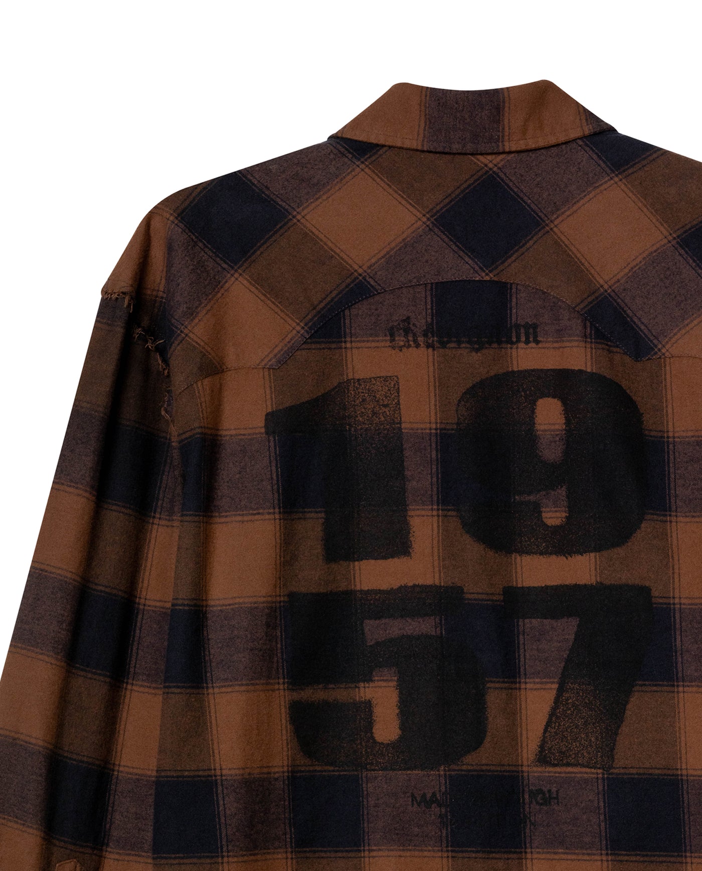 Mens Oversized Plaid Shirt - Special Collection - Brown 63_612H200_CAF190840_7