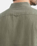 SLIM FIT LINEN SHIRT IN GREEN