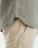 SLIM FIT LINEN SHIRT IN GREEN