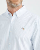 WHITE STRIPED COTTON OXFORD SHIRT