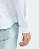 WHITE STRIPED COTTON OXFORD SHIRT