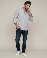 Men´s Striped Cotton Shirt - Gray 63_617F201_GRI190000_4