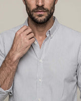 Men´s Striped Cotton Shirt - Gray 63_617F201_GRI190000_5