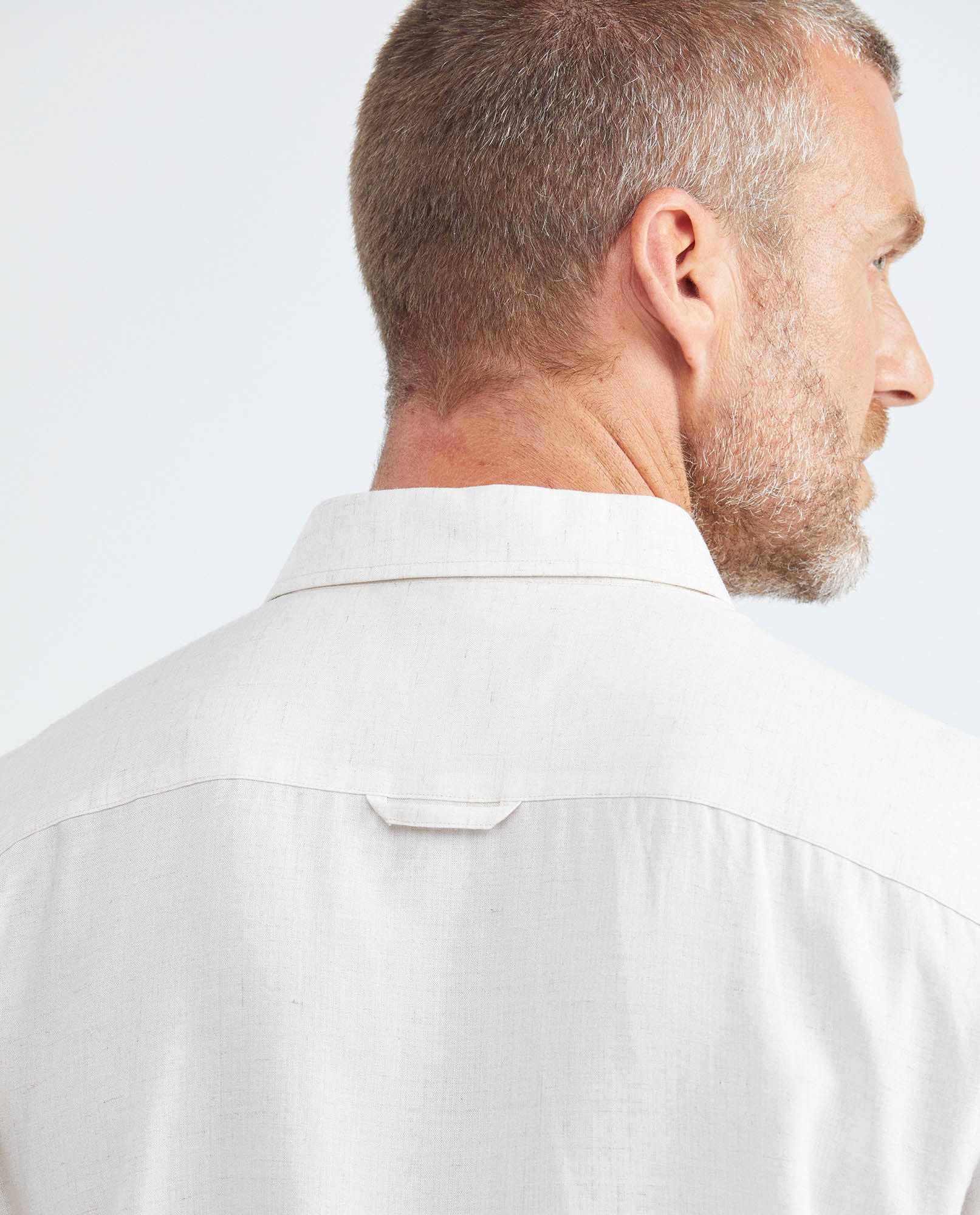 Men's Shirt in Rayon and Linen - Beige - 5