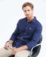 Men's Slim Fit Long Sleeve Linen Shirt Color Duck Natural Buttons - 2