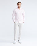 Men's Slim Fit Long Sleeve Linen Shirt Color Duck Natural Buttons - 2