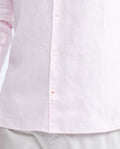 Men's Slim Fit Long Sleeve Linen Shirt Color Duck Natural Buttons - 4