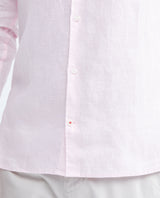 Men's Slim Fit Long Sleeve Linen Shirt Color Duck Natural Buttons - 4