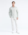 Men's Slim Fit Long Sleeve Linen Shirt Color Duck Natural Buttons - 2