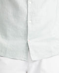Men's Slim Fit Long Sleeve Linen Shirt Color Duck Natural Buttons - 4