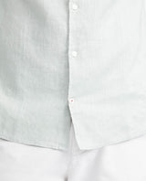 Men's Slim Fit Long Sleeve Linen Shirt Color Duck Natural Buttons - 4